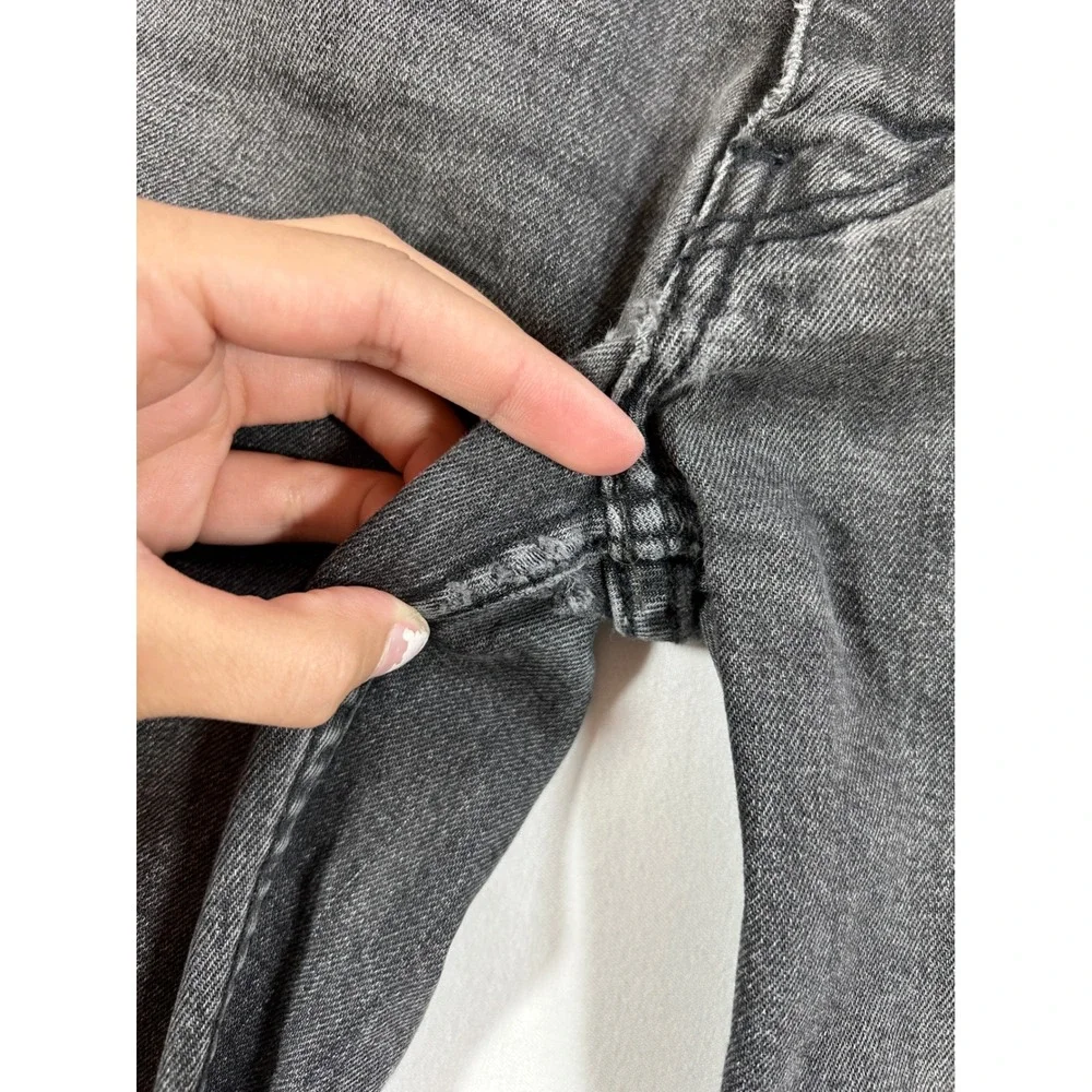 Levis 514 Straight Fit Mens Jeans Faded Black Denim W32 L34 Crotch Flaw